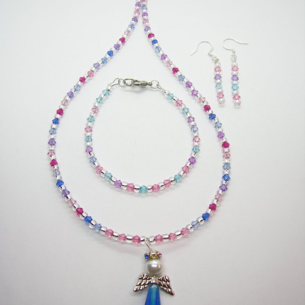 Handcrafted Angel Jewelry Set – Necklace, Bracelet, & Earrings - Picture 2 of 6